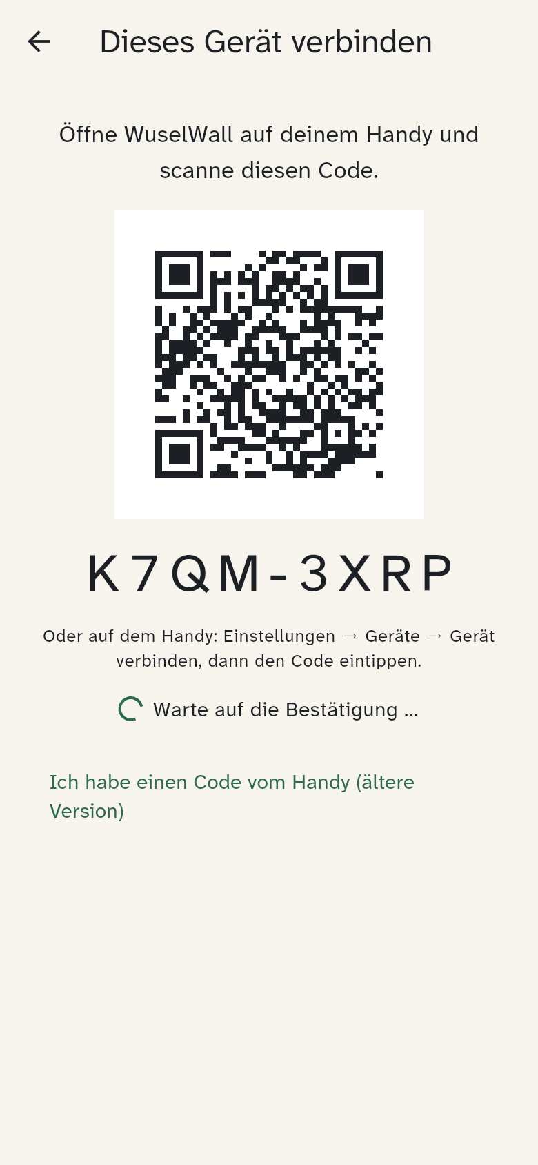 Neues Gerät zeigt QR-Code und Code