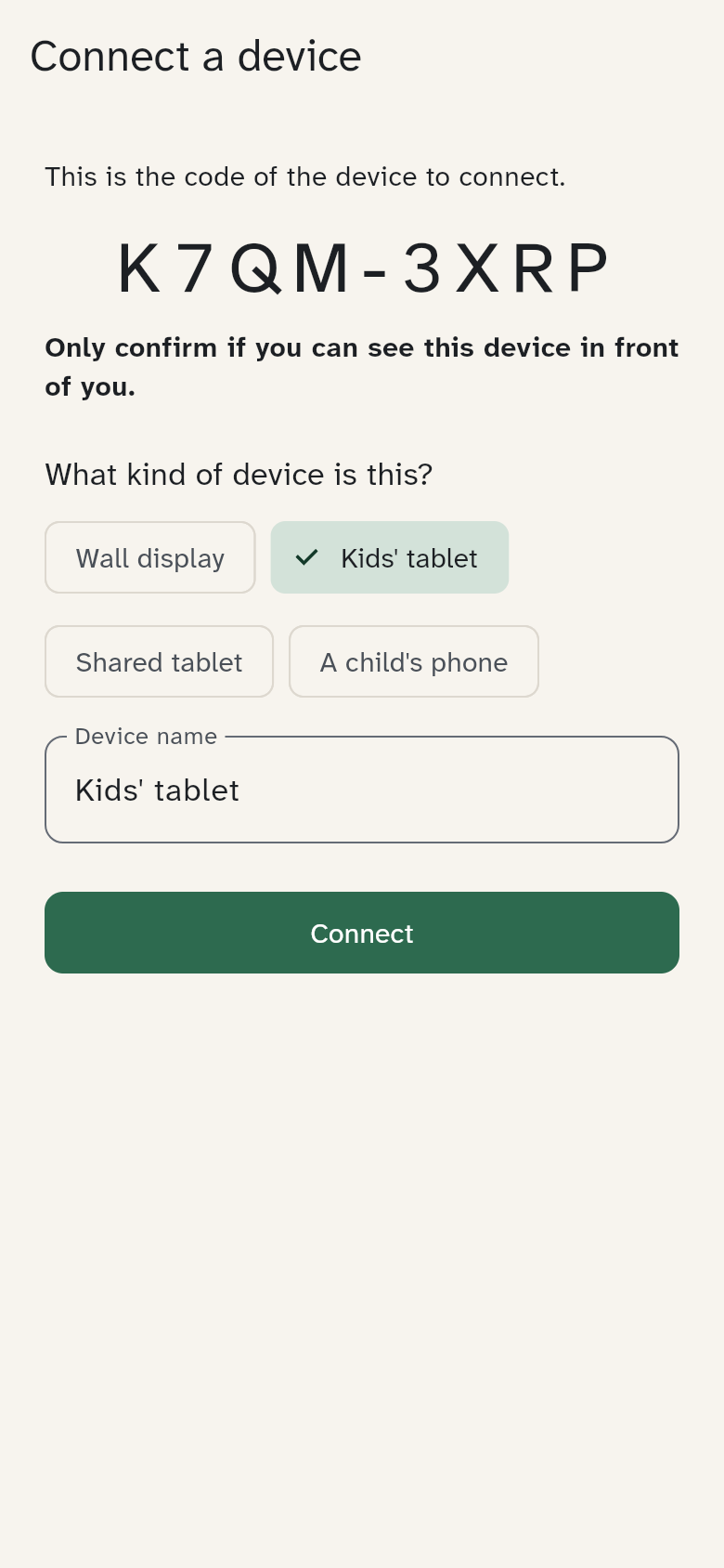 A guardian's phone: check the device and connect it