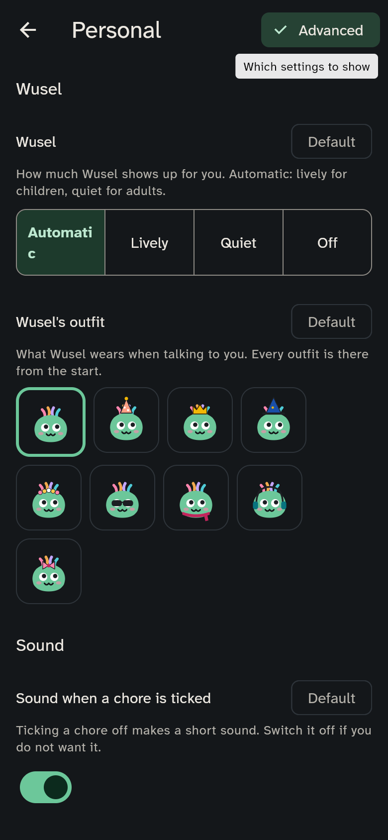 Personal with Wusel and the choice of Wusel's outfit
