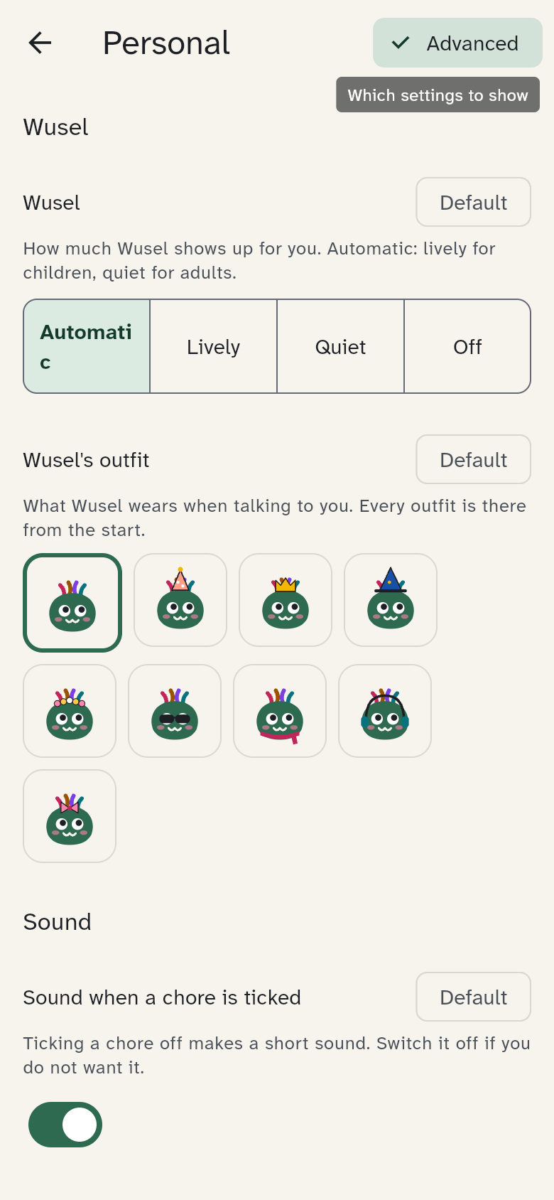 Personal with Wusel and the choice of Wusel's outfit