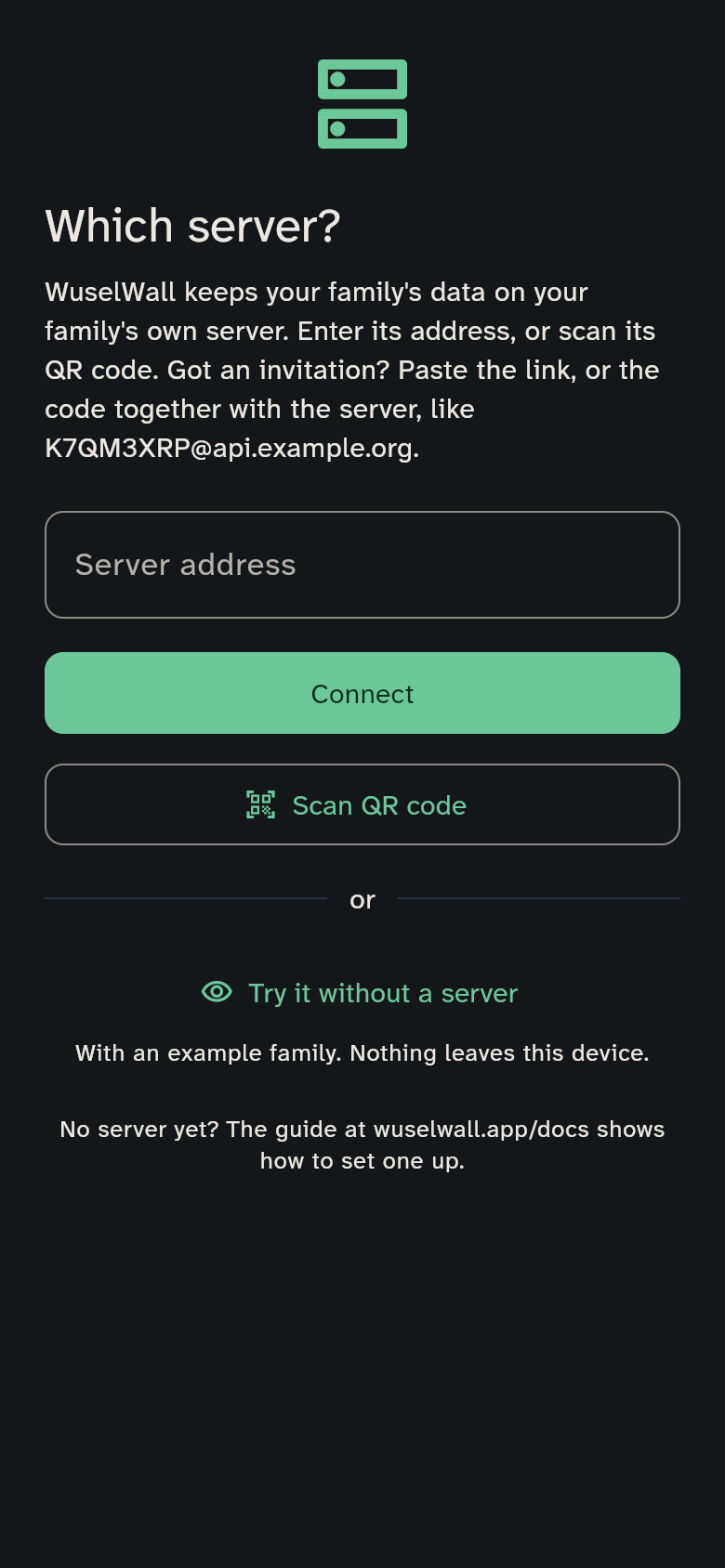 The question about the server