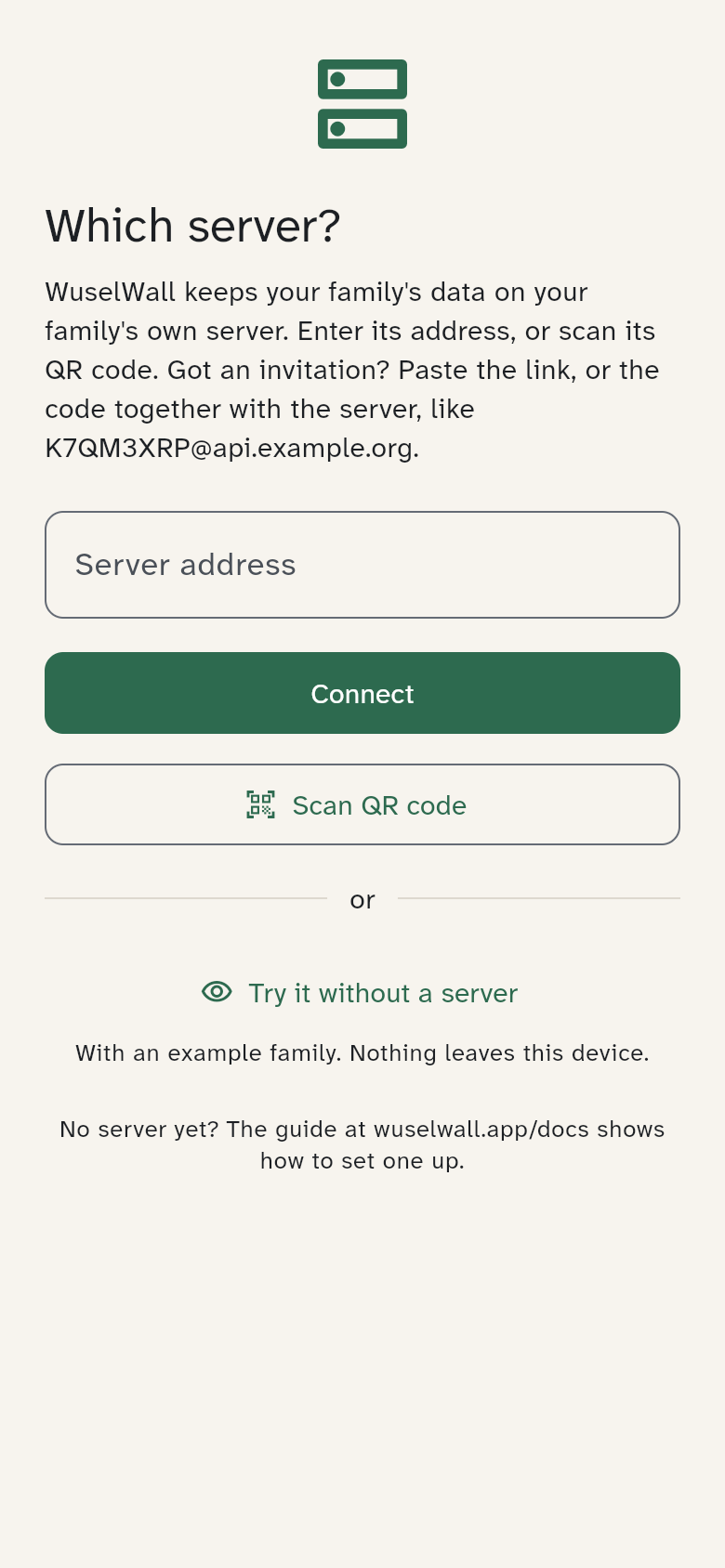 The question about the server