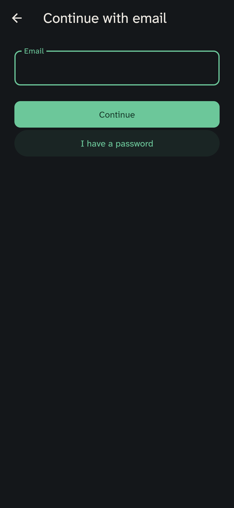 Signing in with email