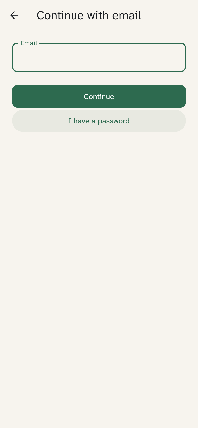 Signing in with email