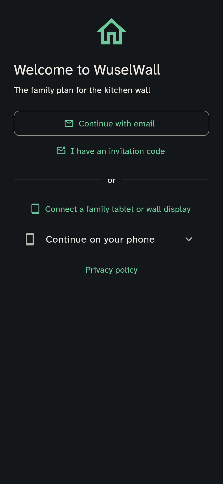 WuselWall start screen