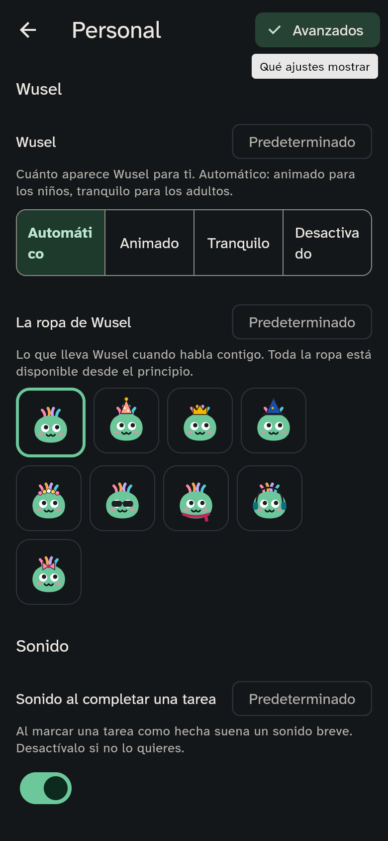 Personal con Wusel y la elección de la ropa de Wusel