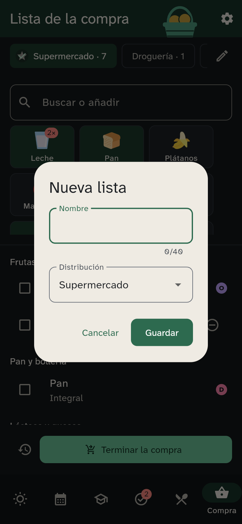La creación de una lista