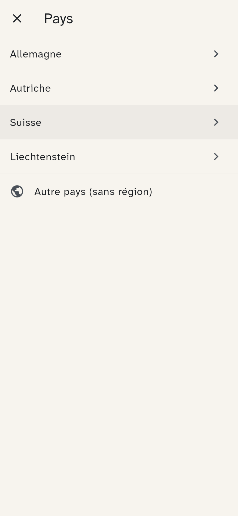 Le choix du pays, puis du canton ou de l’État