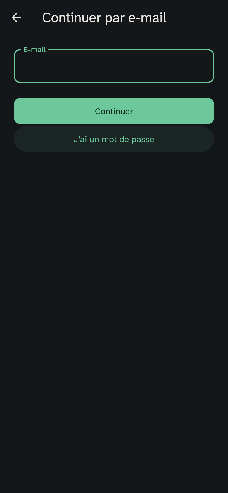La connexion par e-mail