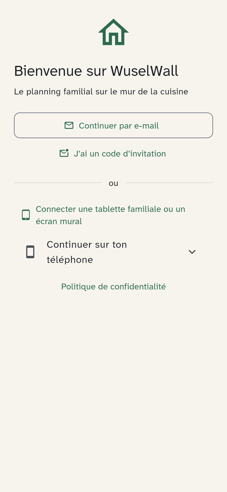 L’écran d’accueil de WuselWall